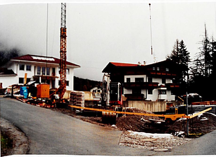Baustelle im Februar 2002 bei Ettlinger